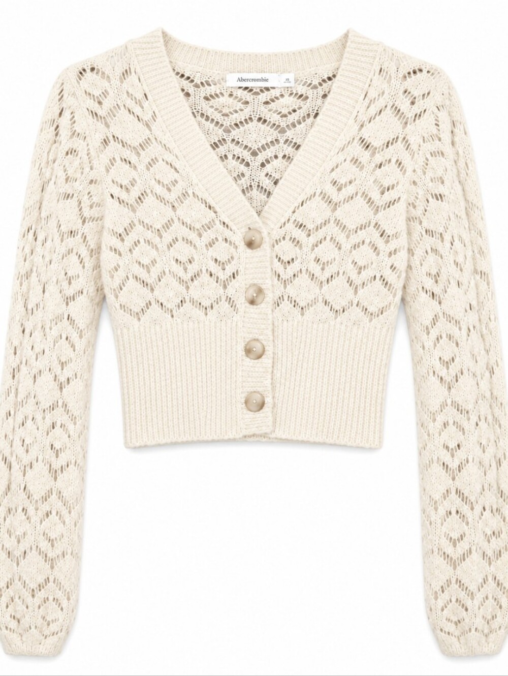 Altar'd State Cropped Cream Button-Up Cardigan